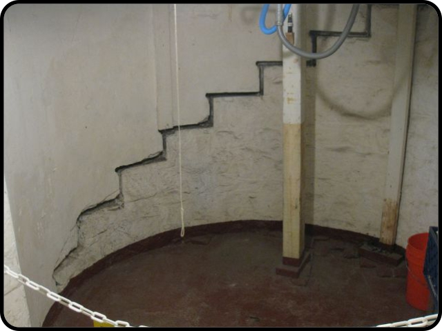 Basement view of stairwell