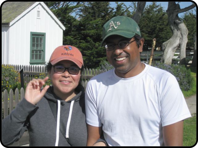 Couple near the garden