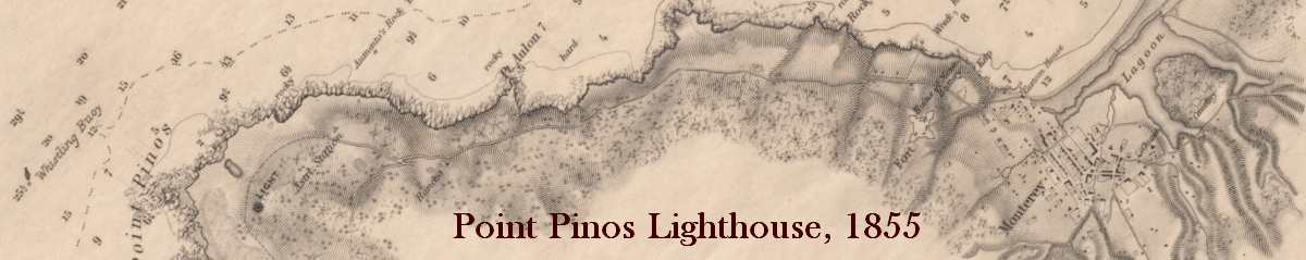 Point Pinos Lighthouse on map from 1855